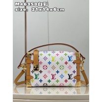 Louis Vuitton Monogram Canvas Side Trunk PM Handbag M46358 White