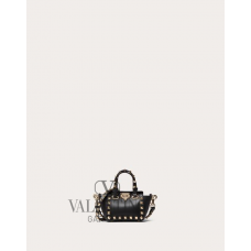 AAA quality fake valentino canada sale Micro Rockstud Calfskin Bag for Woman in Black