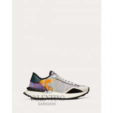 fakes valentino Ottawa Netrunner Fabric And Suede Sneaker for Man in Gray/multicolor