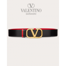 Buy fake valentino canada outlet Reversible Vlogo Signature Belt In Glossy Calfskin 40 Mm for Woman in Black/pure Red