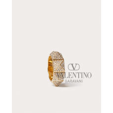 replicas valentino canada Rockstud Metal Ring With Swarovski ® Crystals for Woman in Gold