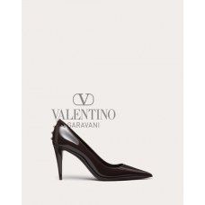 Shop fake valentino yorkdale toronto Rockstud Patent-leather Pump 90 Mm for Woman in Ebony