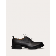 cheap knokcoff valentino canada outlet Roman Stud Calfskin Derby for Man in Black
