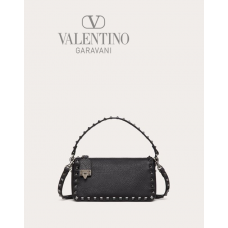 reps valentino canada locations Small Rockstud Grainy Calfskin Crossbody Bag for Woman in Black