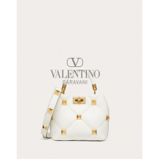 cheap knokcoff valentino canada outlet Small Roman Stud The Handle Bag In Nappa for Woman in Ivory