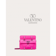 Knock off valentino canada store Small Roman Stud The Shoulder Bag In Nappa With Chain for Woman in Pink Pp