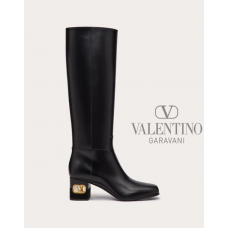 Discount valentino canada locations Garavani Heritage Calfskin Boot 60mm for Woman in Black