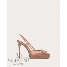 imitation valentino canada stores Vlogo Signature Satin Slingback Platform Pump 120mm for Woman in Rose Cannelle