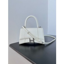 Balenciaga Hourglass Small Handbag 19CM Grained Calfskin White