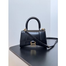 Balenciaga Hourglass Small Handbag 19CM Smooth Calfskin Black