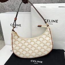Celine Ava Bag Triomphe White 23CM