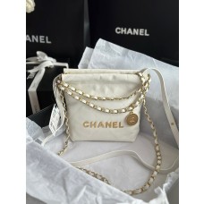Chanel 22 Mini Bag Shiny Calfskin White