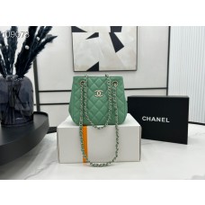 Chanel Chain Tote Shoulder Bag AS3176 Caviar Skin Green