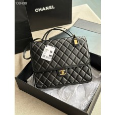 Chanel Large Backpack Shoulder Bag Calfskin AS3662 Matte Black