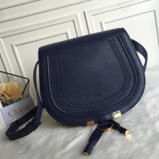 Chloé Marcie Saddle Bag Navy Blue