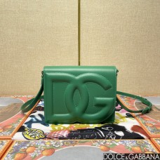 Dolce & Gabbana Calfskin DG Logo Crossbody Bag Green