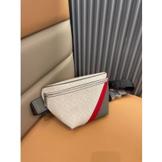 Fendi Diagonal Belt Bag Multicolor Leather Belt Bag White Grey