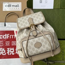 Gucci Backpack with Interlocking G 26.5CM Beige White