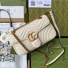 Gucci Marmont Matelassé Shoulder Bag 443497 White