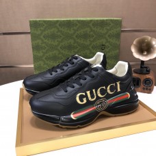 Gucci Rhyton Logo-print Sneaker Calfskin Black