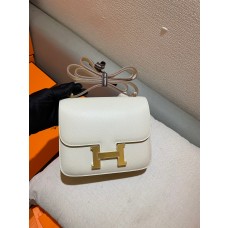 Hermes Constance 19 Bag Epsom Leather White