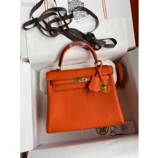 Hermes Kelly Bag 25CM Togo Calfskin Orange