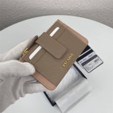 Prada Saffiano Leather Card Holder 1MC038 Khaki