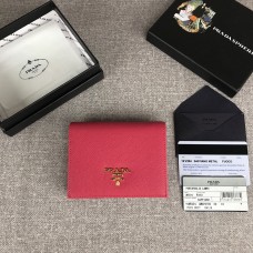 Prada Small Saffiano Leather Wallet 1MV204 Fuchsia