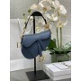 Dior Small Saddle Bag Grained Calfskin Navy Blue