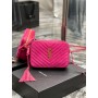 Saint Laurent Lou Mini Shoulder Bag 520534 Embossed Calfskin Leather Rose Pink